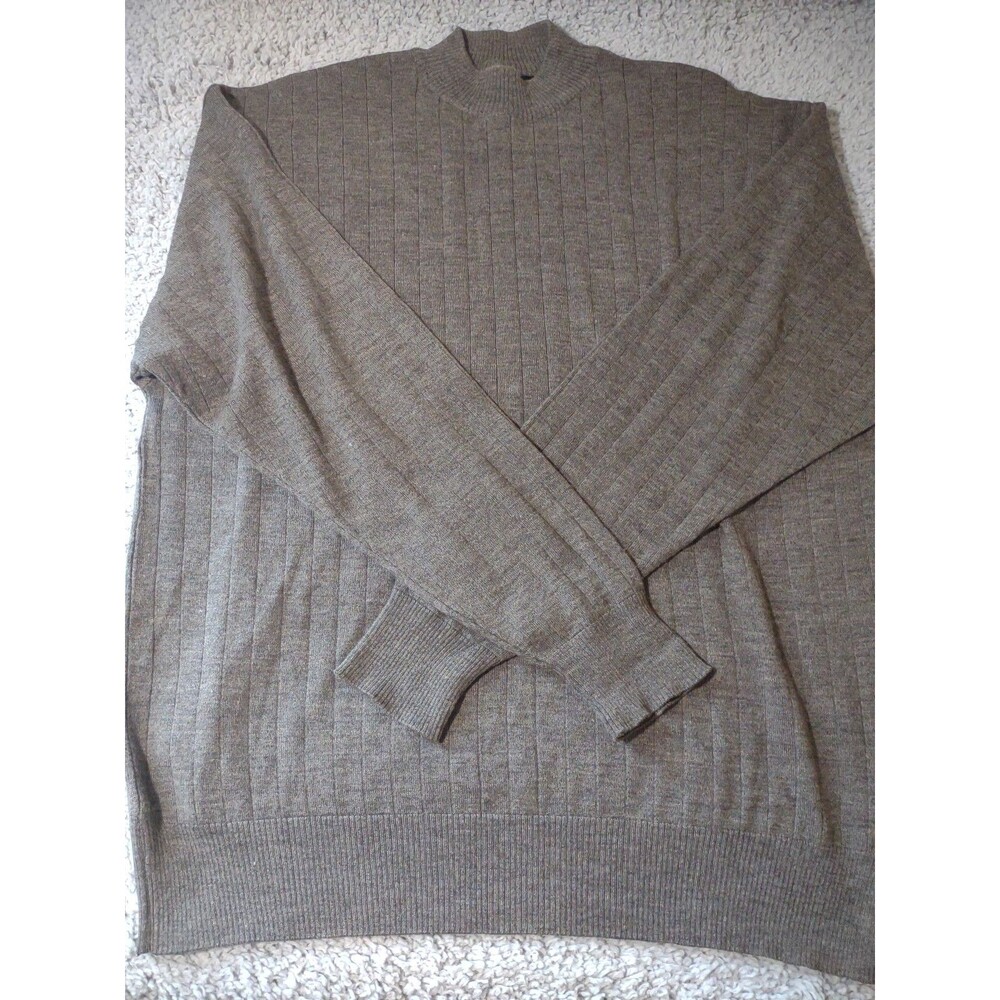 Tuscan Sweater Mens XL Pullover Wool Blend Italy Grey Thin